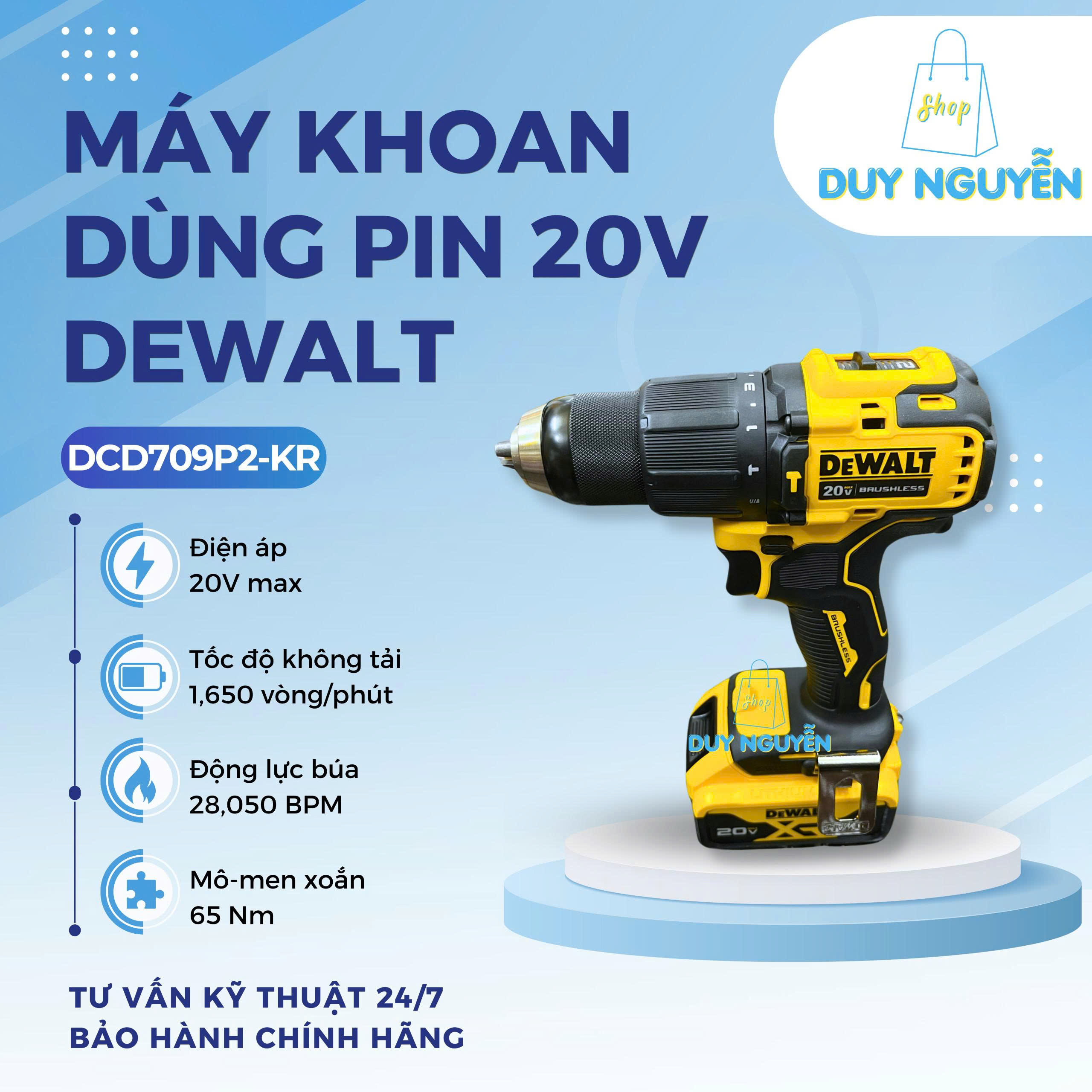 Máy khoan dùng pin 20V - Công Ty TNHH Một Thành Viên Kỹ Thuật Hàn Duy Nguyễn